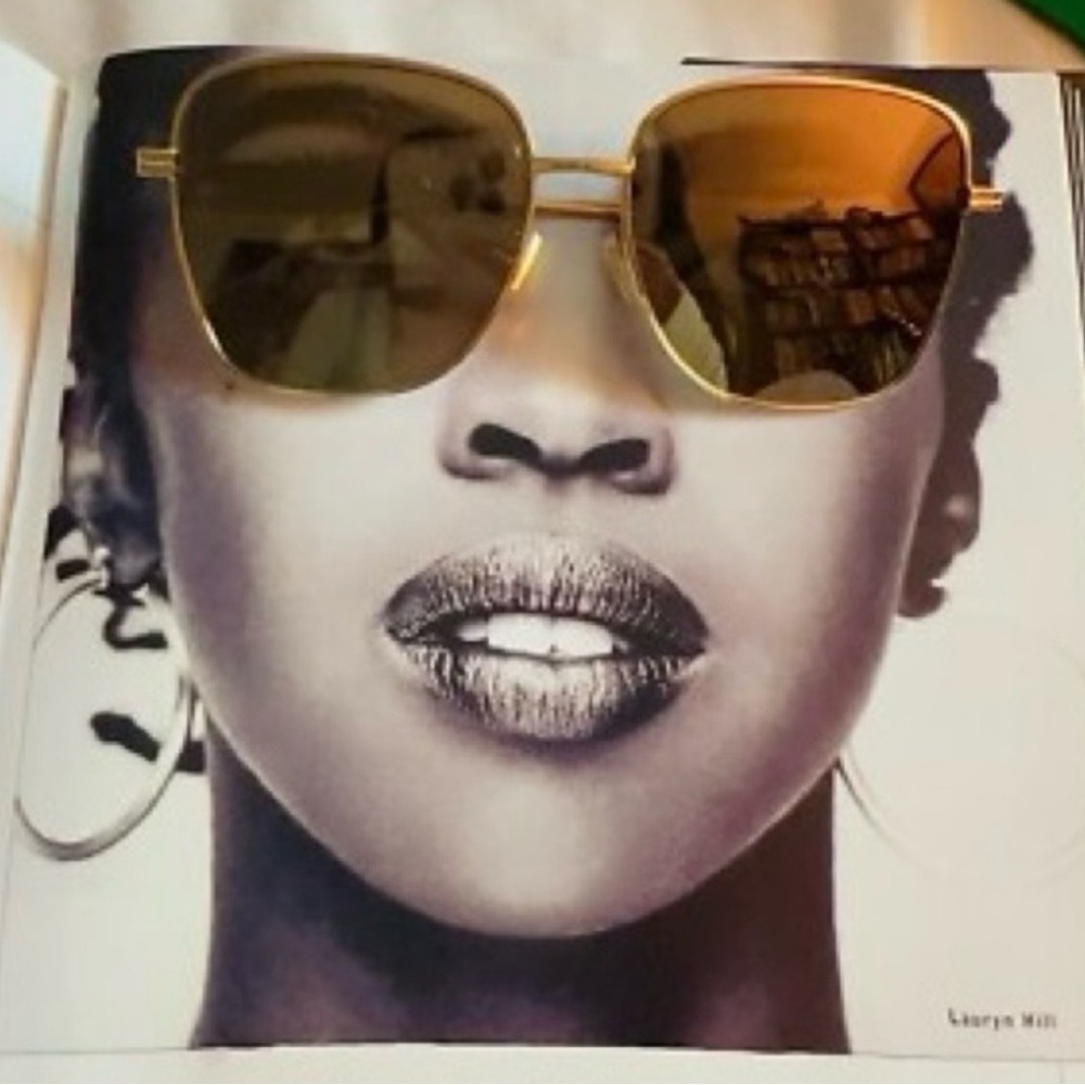 Bottega Veneta Gold and Brown Sunglasses